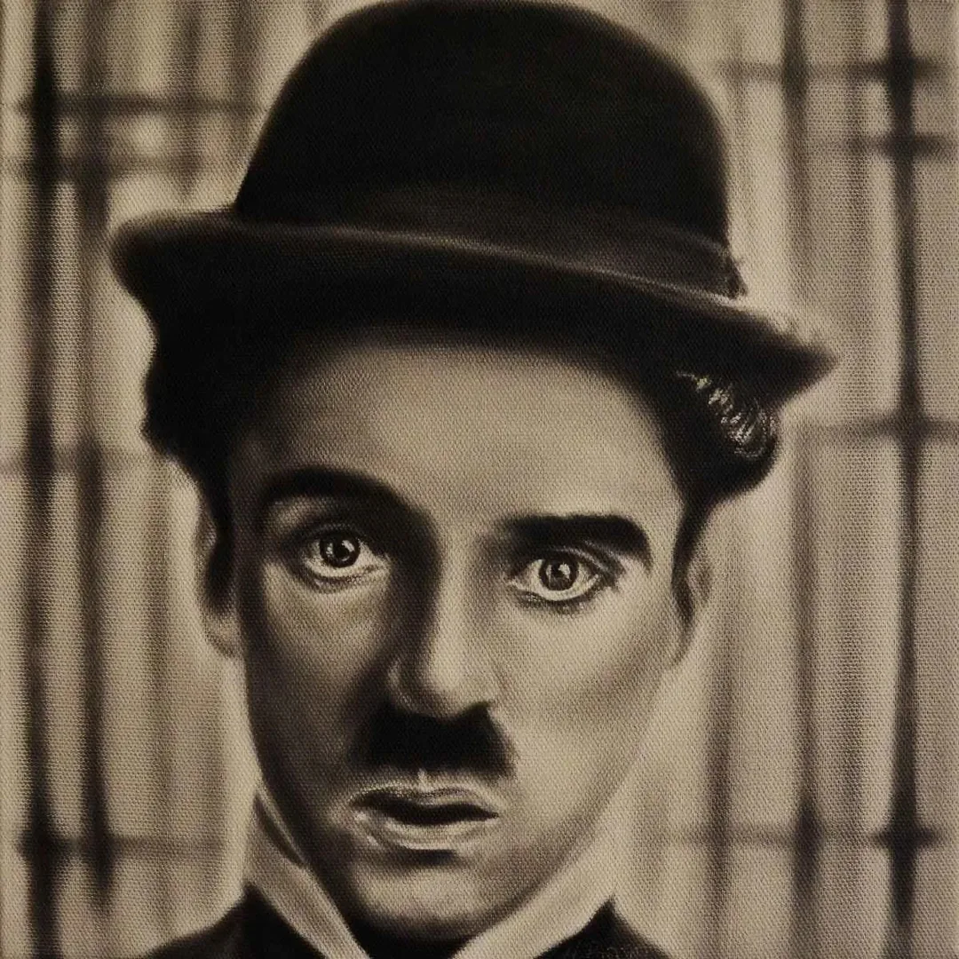 yakınlaştır "Chalie Chaplin" eseri HASAN BASRİ İNAN tarafından 2019 yılında 25x25 cm ölçülerinde Tuval üzeri yağlı boya tekniği ile yapılmıştır.