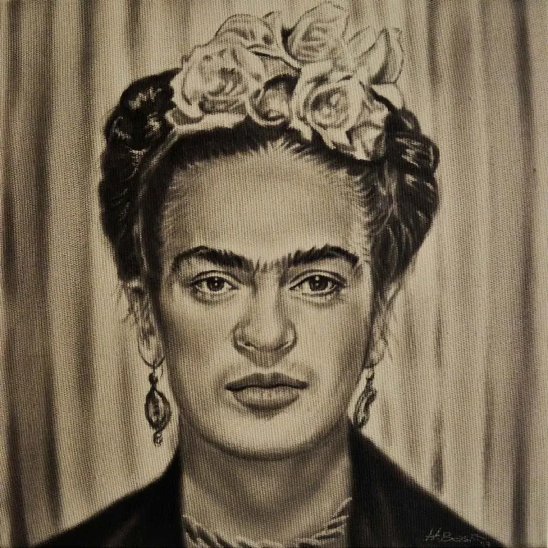 yakınlaştır "Frida Kahlo" eseri HASAN BASRİ İNAN tarafından 2019 yılında 25x25 cm ölçülerinde Tuval üzeri yağlı boya tekniği ile yapılmıştır.