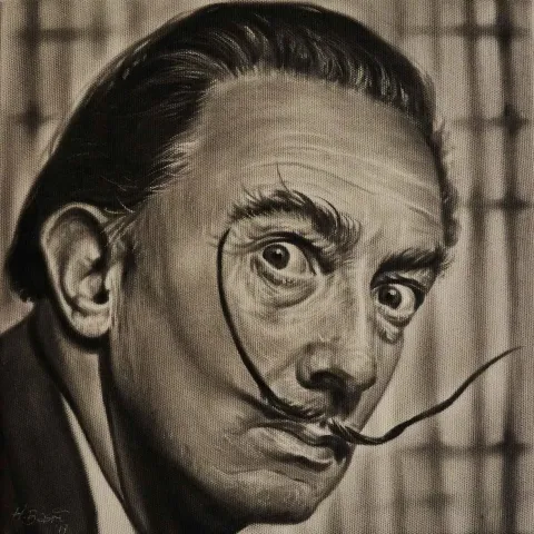 "Salvador Dali" eseri HASAN BASRİ İNAN tarafından 2019 yılında 25x25 cm ölçülerinde Tuval üzeri yağlı boya tekniği ile yapılmıştır.