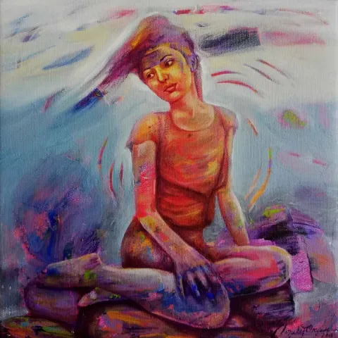 MEHMET AKİF ORÇAN — “İsimsiz”, 2019 "İsimsiz" eseri MEHMET AKİF ORÇAN tarafından 2019 yılında 25x25 cm ölçülerinde Tuval üzeri akrilik boya tekniği ile yapılmıştır.