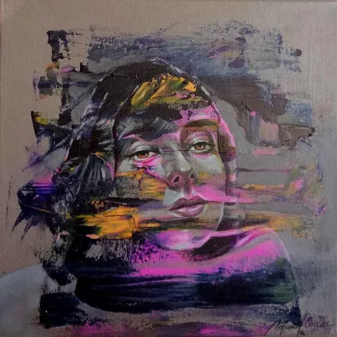 MEHMET AKİF ORÇAN — “İsimsiz”, 2019 "İsimsiz" eseri MEHMET AKİF ORÇAN tarafından 2019 yılında 25x25 cm ölçülerinde Tuval üzeri akrilik boya tekniği ile yapılmıştır.