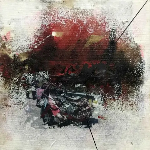 "İsimsiz" eseri MEHMET ALİ BÜYÜKPARMAKSIZ tarafından 2019 yılında 25x25 cm ölçülerinde Tuval üzeri karışık teknik tekniği ile yapılmıştır.