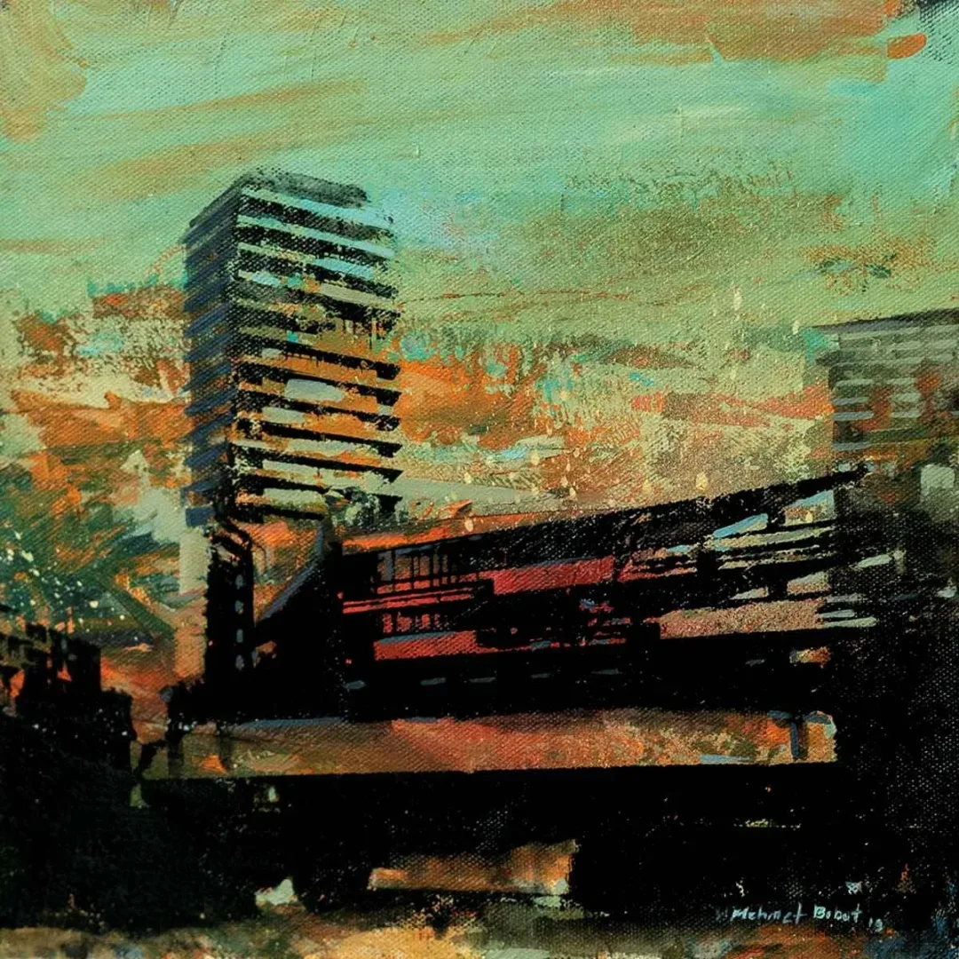 MEHMET BABAT — “İsimsiz”, 2019 "İsimsiz" eseri MEHMET BABAT tarafından 2019 yılında 25x25 cm ölçülerinde Tuval üzeri karışık teknik tekniği ile yapılmıştır.