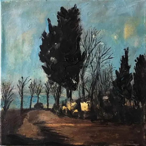 MELİHAT TÜZÜN — “İsimsiz”, 2019 "İsimsiz" eseri MELİHAT TÜZÜN tarafından 2019 yılında 25x25 cm ölçülerinde Tuval üzeri akrilik boya tekniği ile yapılmıştır.