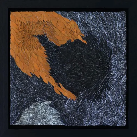 MERVE ÇETİN — “Kök”, 2019 "Kök" eseri MERVE ÇETİN tarafından 2019 yılında 25x25 cm ölçülerinde Tuval üzeri karışık teknik tekniği ile yapılmıştır.