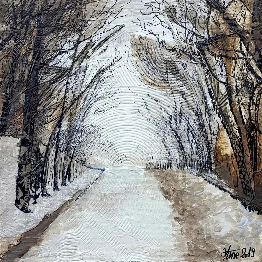 yakınlaştır "İsimsiz" eseri MİNE ZEREYALP tarafından 2019 yılında 25x25 cm ölçülerinde Tuval üzeri karışık teknik tekniği ile yapılmıştır.