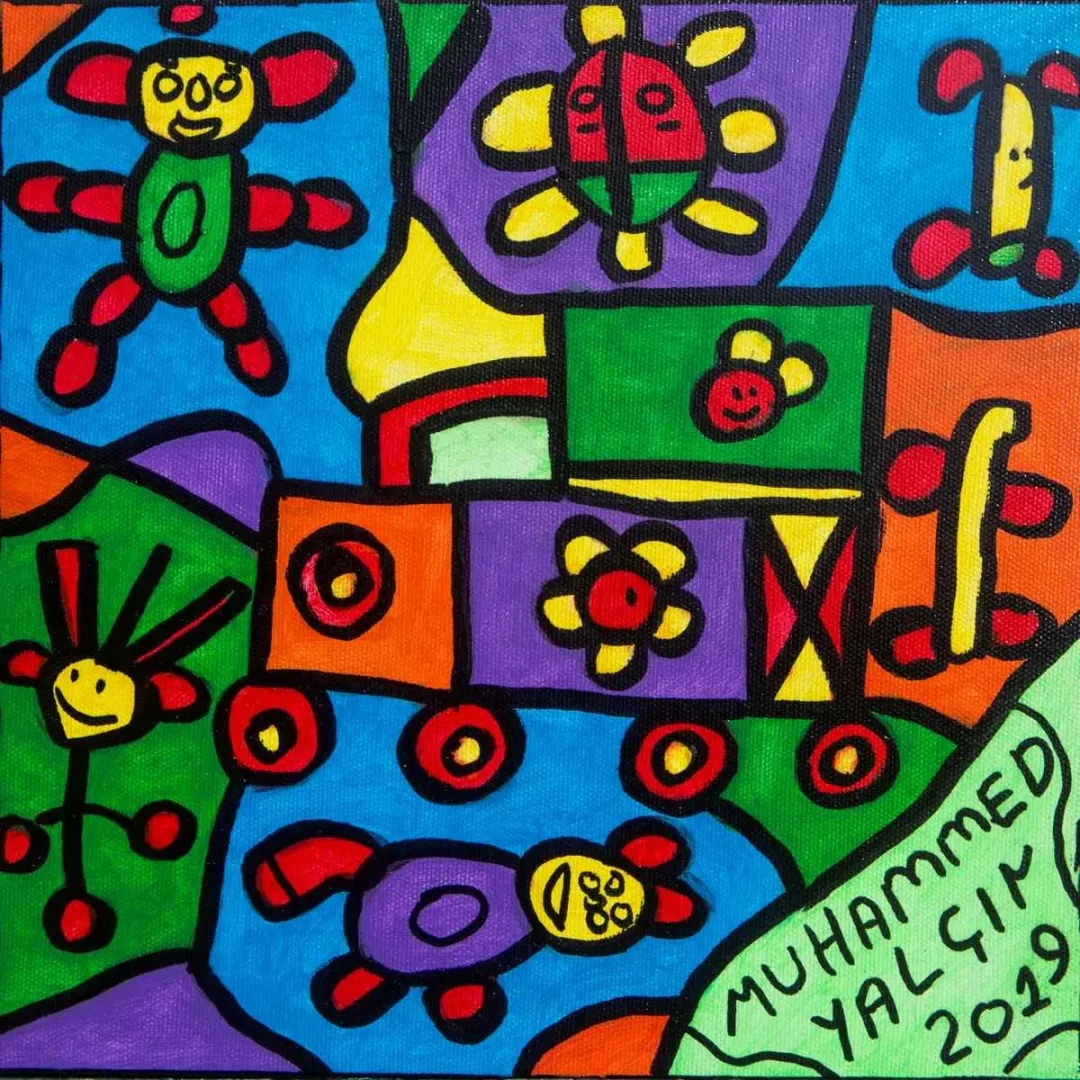 MUHAMMET YALÇIN — “İsimsiz”, 2019 "İsimsiz" eseri MUHAMMET YALÇIN tarafından 2019 yılında 25x25 cm ölçülerinde Tuval üzeri akrilik boya tekniği ile yapılmıştır.