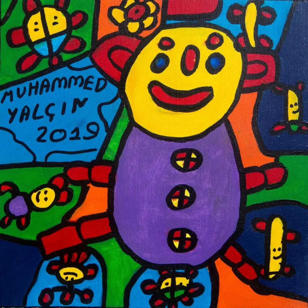 MUHAMMET YALÇIN — “İsimsiz”, 2019 "İsimsiz" eseri MUHAMMET YALÇIN tarafından 2019 yılında 25x25 cm ölçülerinde Tuval üzeri akrilik boya tekniği ile yapılmıştır.