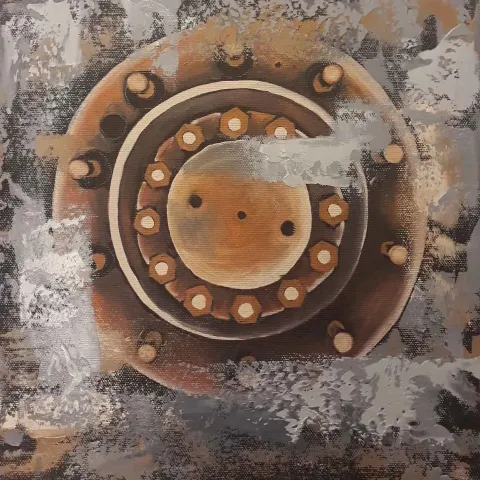 MUSTAFA TUNÇ — “Untitled”, 2019 "İsimsiz" eseri MUSTAFA TUNÇ tarafından 2019 yılında 25x25 cm ölçülerinde Tuval üzeri yağlı boya tekniği ile yapılmıştır.
