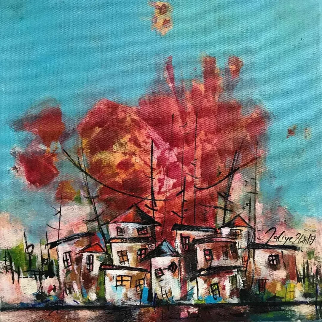 NACİYE BOZDOĞAN AKBAŞ — “İsimsiz”, 2019 "İsimsiz" eseri NACİYE BOZDOĞAN AKBAŞ tarafından 2019 yılında 25x25 cm ölçülerinde Tuval üzeri akrilik boya tekniği ile yapılmıştır.