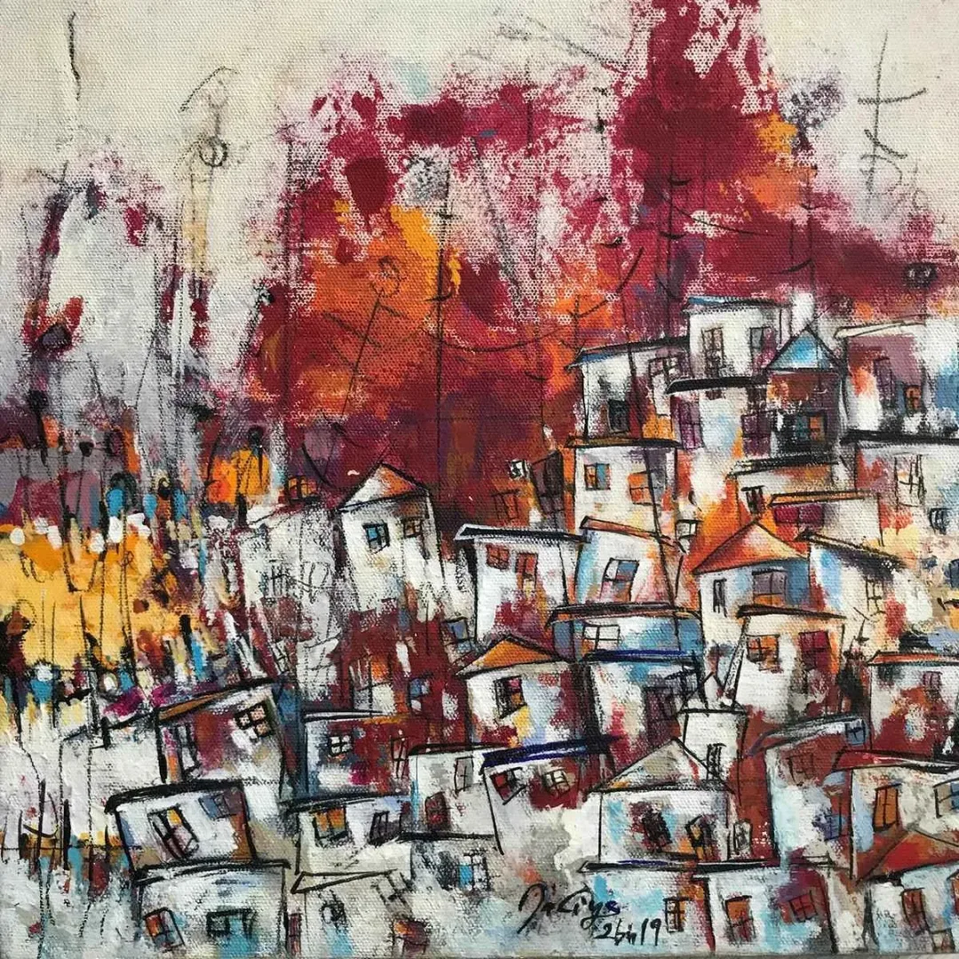 NACİYE BOZDOĞAN AKBAŞ — “İsimsiz”, 2019 "İsimsiz" eseri NACİYE BOZDOĞAN AKBAŞ tarafından 2019 yılında 25x25 cm ölçülerinde Tuval üzeri akrilik boya tekniği ile yapılmıştır.
