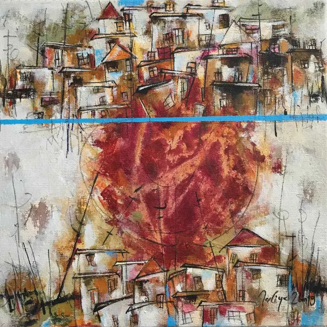 NACİYE BOZDOĞAN AKBAŞ — “İsimsiz”, 2019 "İsimsiz" eseri NACİYE BOZDOĞAN AKBAŞ tarafından 2019 yılında 25x25 cm ölçülerinde Tuval üzeri akrilik boya tekniği ile yapılmıştır.