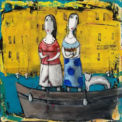 NERMİN ALPAR — “Untitled”, 2019 "İsimsiz" eseri NERMİN ALPAR tarafından 2019 yılında 25x25 cm ölçülerinde Tuval üzeri yağlı boya tekniği ile yapılmıştır.
