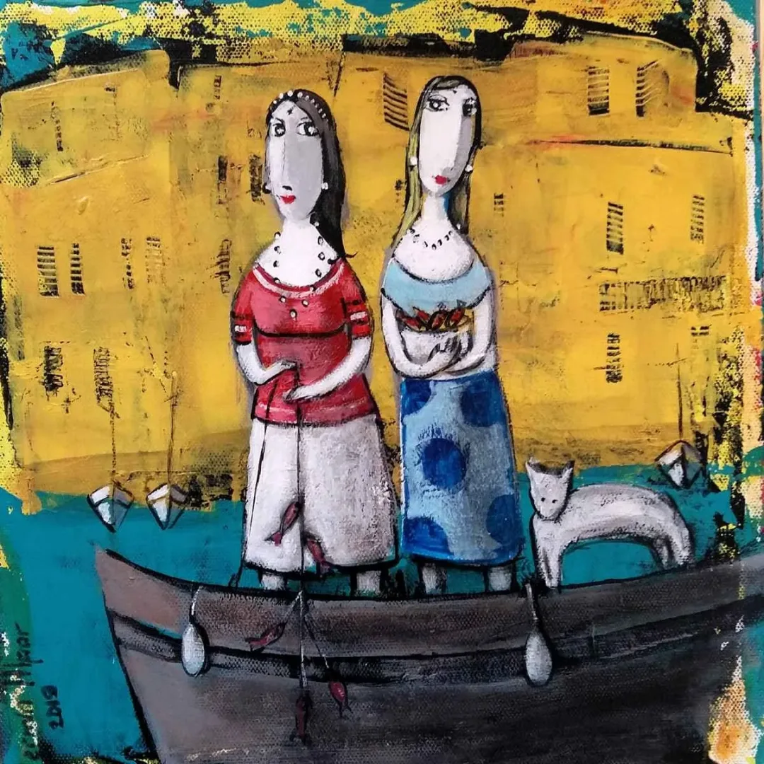 NERMİN ALPAR — “İsimsiz”, 2019 "İsimsiz" eseri NERMİN ALPAR tarafından 2019 yılında 25x25 cm ölçülerinde Tuval üzeri yağlı boya tekniği ile yapılmıştır.