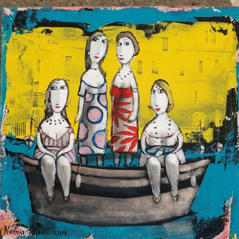 NERMİN ALPAR — “Untitled”, 2019 "İsimsiz" eseri NERMİN ALPAR tarafından 2019 yılında 25x25 cm ölçülerinde Tuval üzeri yağlı boya tekniği ile yapılmıştır.