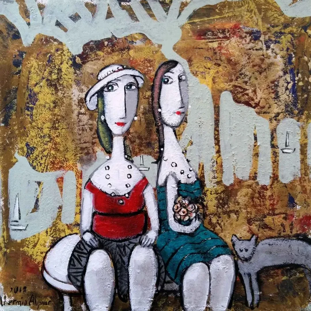 NERMİN ALPAR — “İsimsiz”, 2019 "İsimsiz" eseri NERMİN ALPAR tarafından 2019 yılında 25x25 cm ölçülerinde Tuval üzeri yağlı boya tekniği ile yapılmıştır.