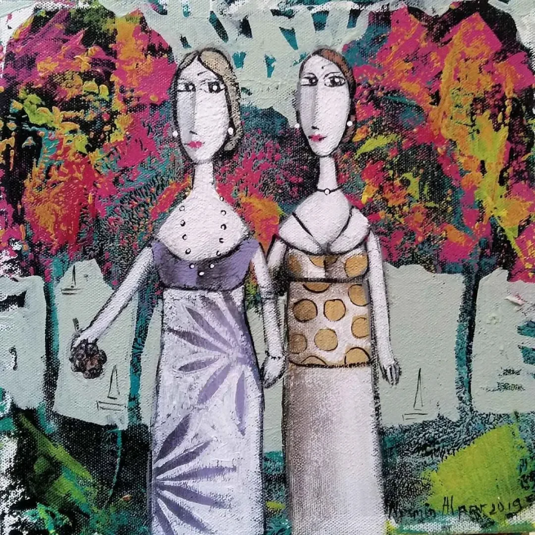 NERMİN ALPAR — “İsimsiz”, 2019 "İsimsiz" eseri NERMİN ALPAR tarafından 2019 yılında 25x25 cm ölçülerinde Tuval üzeri yağlı boya tekniği ile yapılmıştır.