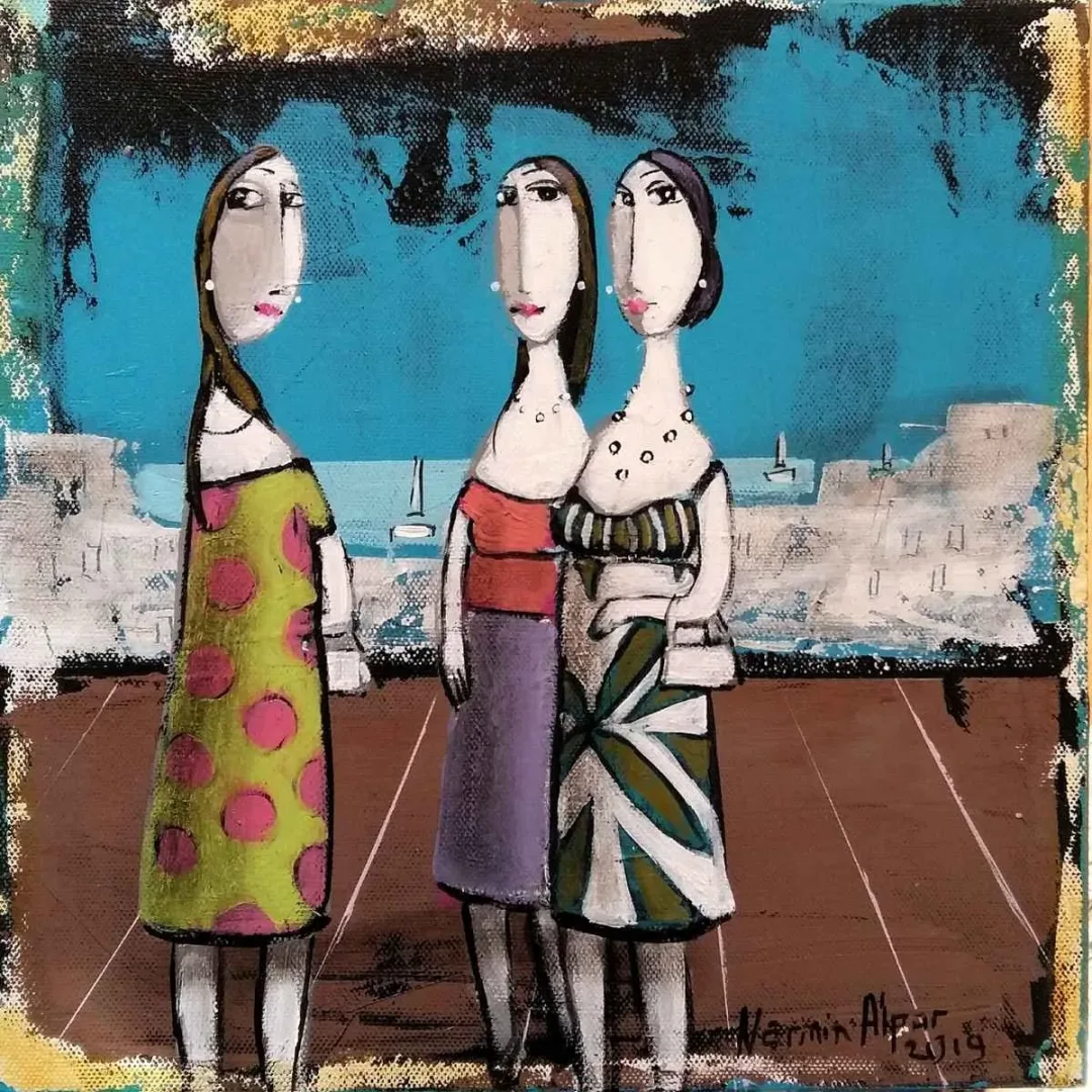 NERMİN ALPAR — “İsimsiz”, 2019 "İsimsiz" eseri NERMİN ALPAR tarafından 2019 yılında 25x25 cm ölçülerinde Tuval üzeri yağlı boya tekniği ile yapılmıştır.