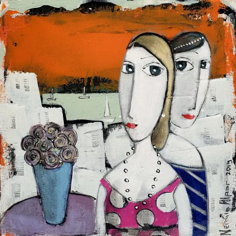 NERMİN ALPAR — “İsimsiz”, 2019 "İsimsiz" eseri NERMİN ALPAR tarafından 2019 yılında 25x25 cm ölçülerinde Tuval üzeri yağlı boya tekniği ile yapılmıştır.