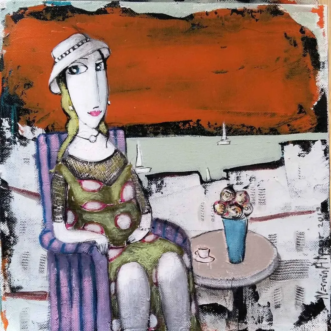 NERMİN ALPAR — “İsimsiz”, 2019 "İsimsiz" eseri NERMİN ALPAR tarafından 2019 yılında 25x25 cm ölçülerinde Tuval üzeri yağlı boya tekniği ile yapılmıştır.