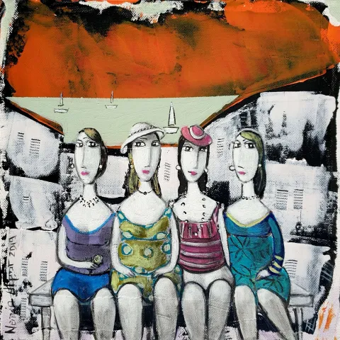 NERMİN ALPAR — “Untitled”, 2019 "İsimsiz" eseri NERMİN ALPAR tarafından 2019 yılında 25x25 cm ölçülerinde Tuval üzeri yağlı boya tekniği ile yapılmıştır.