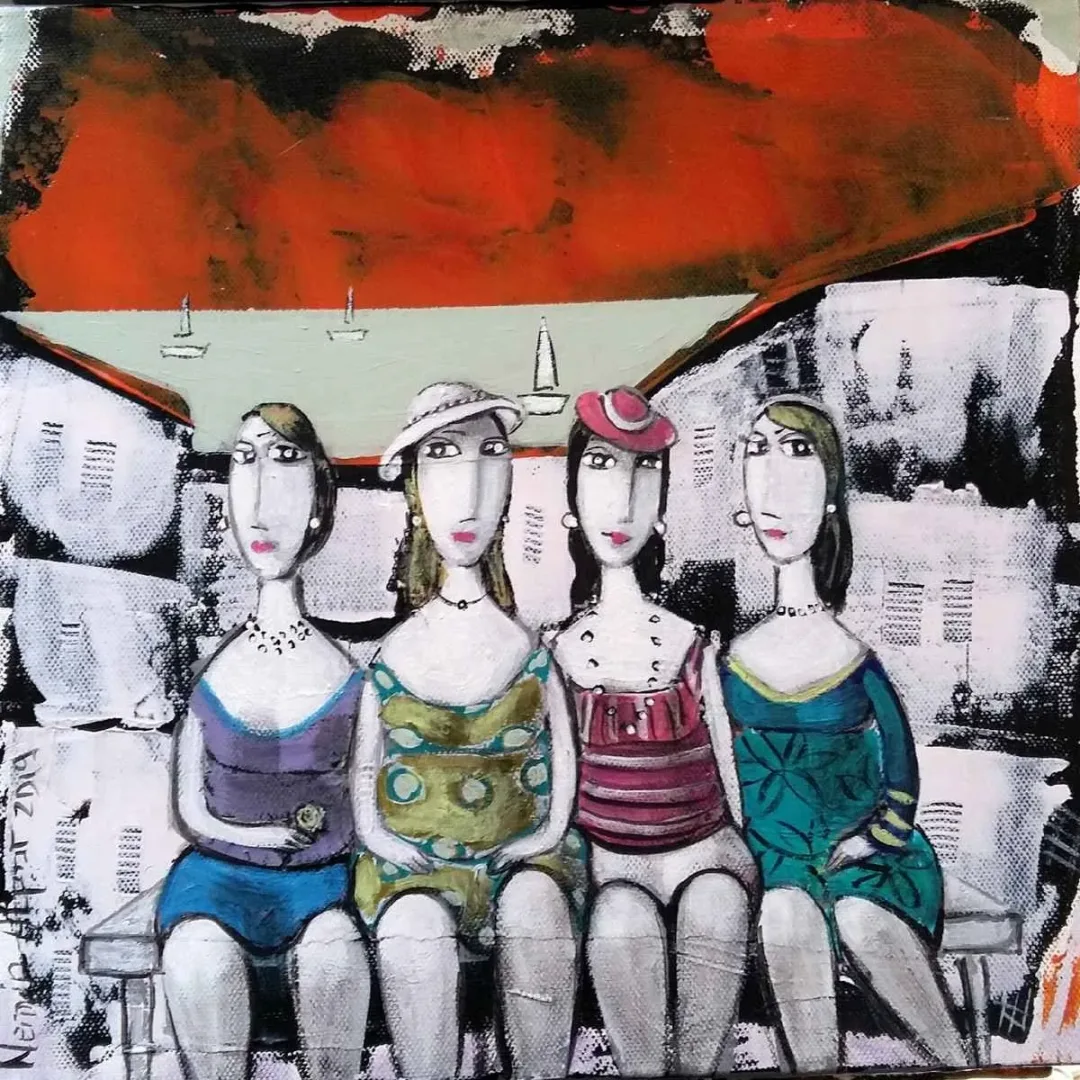 NERMİN ALPAR — “İsimsiz”, 2019 "İsimsiz" eseri NERMİN ALPAR tarafından 2019 yılında 25x25 cm ölçülerinde Tuval üzeri yağlı boya tekniği ile yapılmıştır.