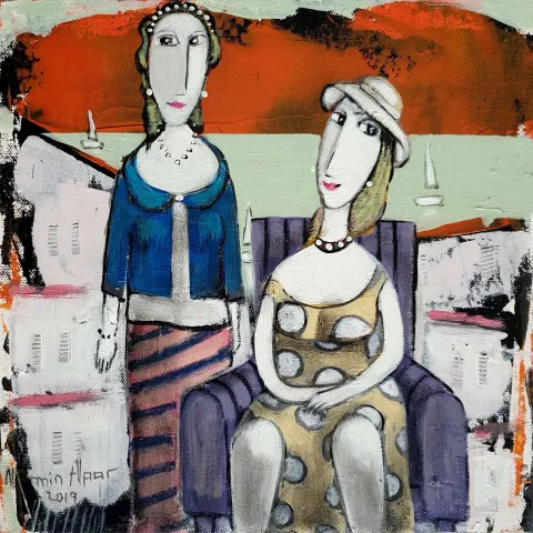 NERMİN ALPAR — “İsimsiz”, 2019 "İsimsiz" eseri NERMİN ALPAR tarafından 2019 yılında 25x25 cm ölçülerinde Tuval üzeri yağlı boya tekniği ile yapılmıştır.