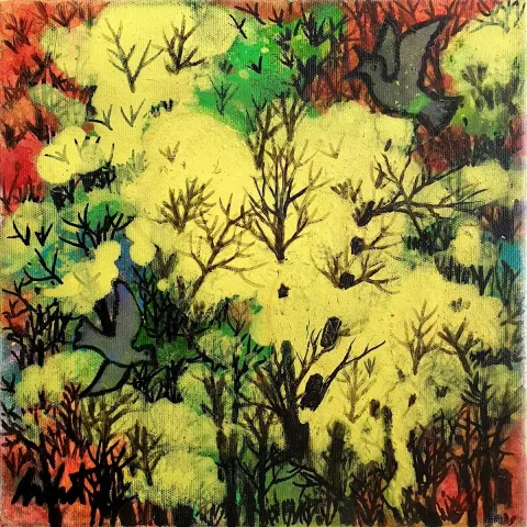 "İsimsiz" eseri NİHAT KAHRAMAN tarafından 2019 yılında 25x25 cm ölçülerinde Tuval üzeri yağlı boya tekniği ile yapılmıştır.