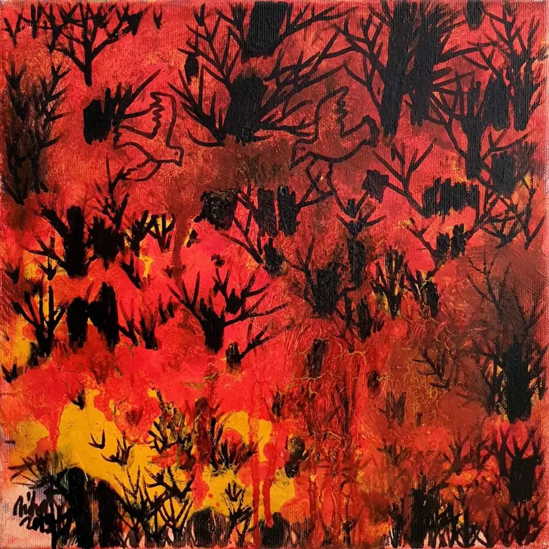 NİHAT KAHRAMAN — “İsimsiz”, 2019 "İsimsiz" eseri NİHAT KAHRAMAN tarafından 2019 yılında 25x25 cm ölçülerinde Tuval üzeri yağlı boya tekniği ile yapılmıştır.