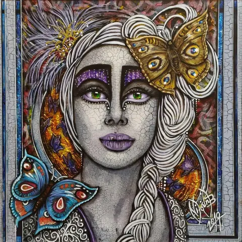 NİLGÜN BAYRAKTAROĞLU — “İsimsiz”, 2019 "İsimsiz" eseri NİLGÜN BAYRAKTAROĞLU tarafından 2019 yılında 25x25 cm ölçülerinde Pleksi üzeri karışık teknik tekniği ile yapılmıştır.