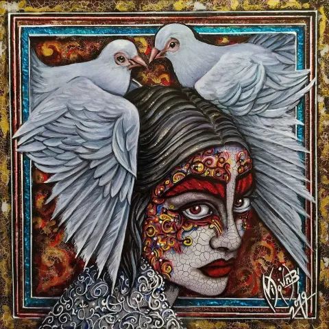 NİLGÜN BAYRAKTAROĞLU — “İsimsiz”, 2019 "İsimsiz" eseri NİLGÜN BAYRAKTAROĞLU tarafından 2019 yılında 25x25 cm ölçülerinde Pleksi üzeri karışık teknik tekniği ile yapılmıştır.