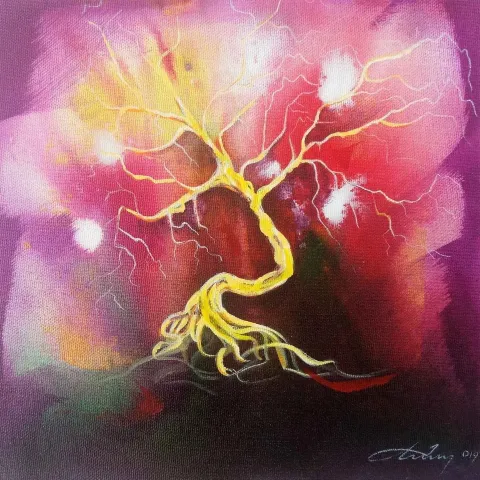 OKAN BOYDAŞ — “İsimsiz”, 2019 "İsimsiz" eseri OKAN BOYDAŞ tarafından 2019 yılında 25x25 cm ölçülerinde Tuval üzeri yağlı boya tekniği ile yapılmıştır.