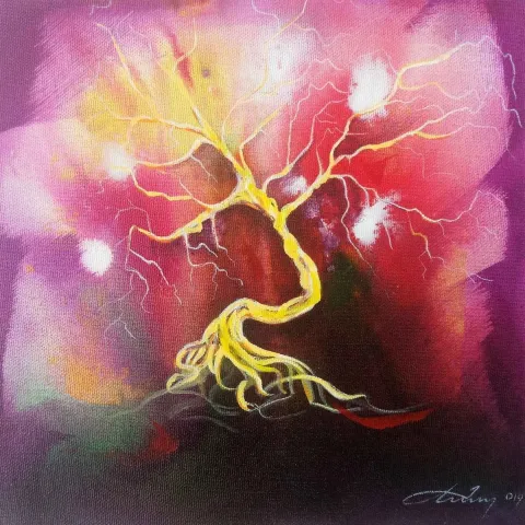 OKAN BOYDAŞ — “İsimsiz”, 2019 "İsimsiz" eseri OKAN BOYDAŞ tarafından 2019 yılında 25x25 cm ölçülerinde Tuval üzeri yağlı boya tekniği ile yapılmıştır.