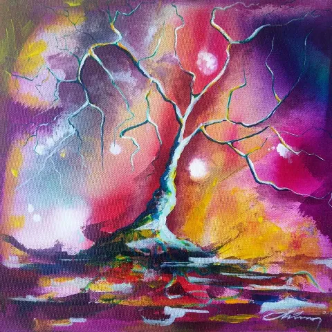 OKAN BOYDAŞ — “İsimsiz”, 2019 "İsimsiz" eseri OKAN BOYDAŞ tarafından 2019 yılında 25x25 cm ölçülerinde Tuval üzeri yağlı boya tekniği ile yapılmıştır.