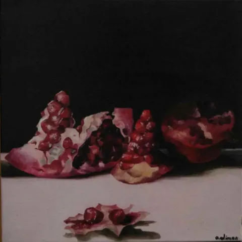 ÖZLEM ALİMAN — “Untitled”, 2019 "İsimsiz" eseri ÖZLEM ALİMAN tarafından 2019 yılında 25x25 cm ölçülerinde Tuval üzeri yağlı boya tekniği ile yapılmıştır.