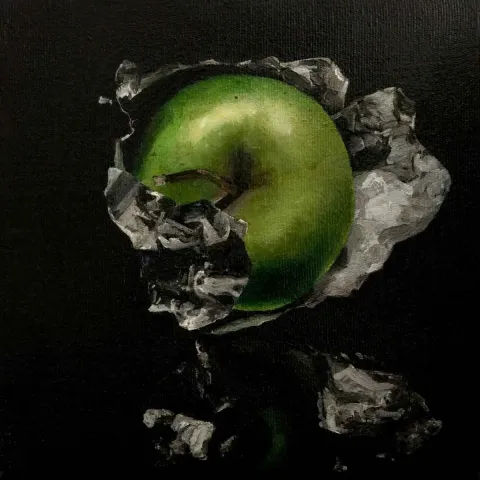"İsimsiz" eseri ÖZLEM ALİMAN tarafından 2019 yılında 25x25 cm ölçülerinde Tuval üzeri yağlı boya tekniği ile yapılmıştır.