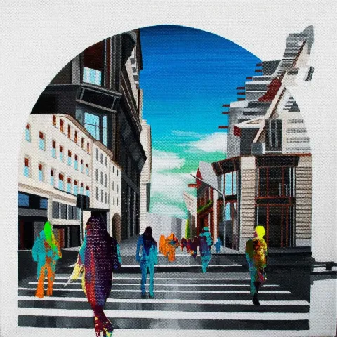 "İsimsiz" eseri ARDA SELİM tarafından 2019 yılında 25x25 cm ölçülerinde Tuval üzeri yağlı boya tekniği ile yapılmıştır.