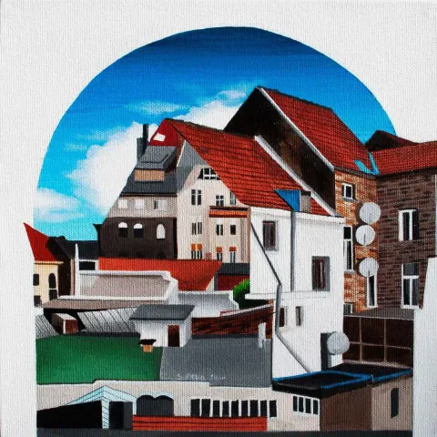 "İsimsiz" eseri ARDA SELİM tarafından 2019 yılında 25x25 cm ölçülerinde Tuval üzeri yağlı boya tekniği ile yapılmıştır.