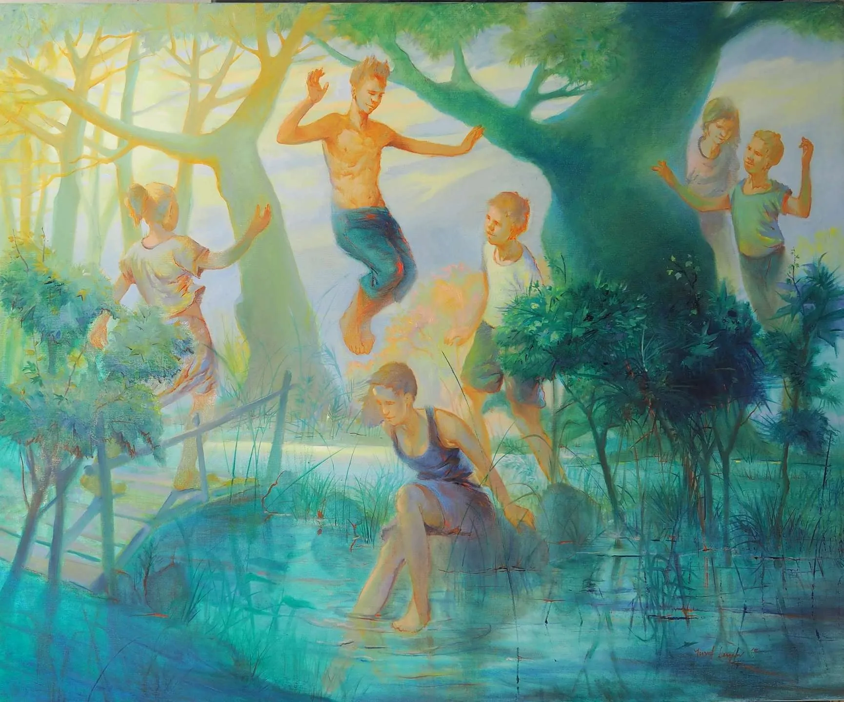 "Bir Bahar Günü" eseri YUSUF ŞENGÜR tarafından 2019 yılında 90x110 cm ölçülerinde Tuval üzeri yağlı boya tekniği ile yapılmıştır.