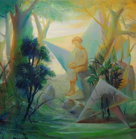 YUSUF ŞENGÜR — “Untitled”, 2019 "İsimsiz" eseri YUSUF ŞENGÜR tarafından 2019 yılında 60x60 cm ölçülerinde Tuval üzeri yağlı boya tekniği ile yapılmıştır.