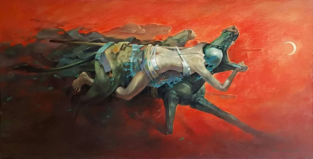 yakınlaştır "Seferi" eseri ADEM BAŞPINAR tarafından 2019 yılında 70x140 cm ölçülerinde Tuval üzeri akrilik boya tekniği ile yapılmıştır.