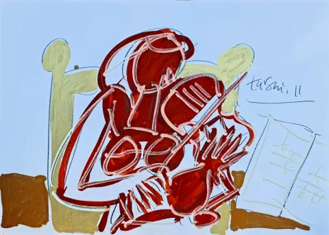 "Kemancı Kız" eseri ADNAN TURANİ tarafından 2011 yılında 50x70 cm ölçülerinde Kağıt üzeri karışık teknik tekniği ile yapılmıştır.