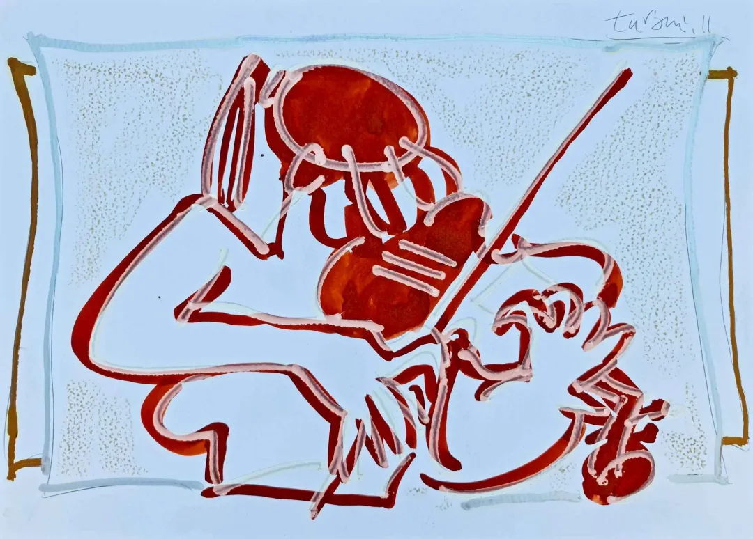 yakınlaştır "Kemancı Kız" eseri ADNAN TURANİ tarafından 2011 yılında 50x70 cm ölçülerinde Kağıt üzeri karışık teknik tekniği ile yapılmıştır.