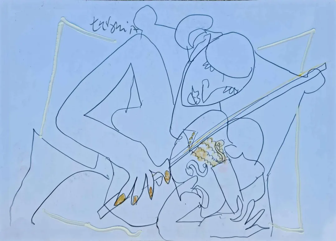"Kemancı Kız" eseri ADNAN TURANİ tarafından 2011 yılında 50x70 cm ölçülerinde Kağıt üzeri karışık teknik tekniği ile yapılmıştır.