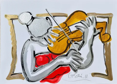 "Kemancı Kız" eseri ADNAN TURANİ tarafından 2011 yılında 50x70 cm ölçülerinde Kağıt üzeri karışık teknik tekniği ile yapılmıştır.