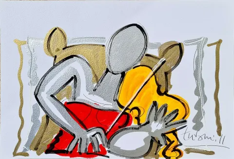 "Kemancı Kız" eseri ADNAN TURANİ tarafından 2011 yılında 50x70 cm ölçülerinde Kağıt üzeri karışık teknik tekniği ile yapılmıştır.