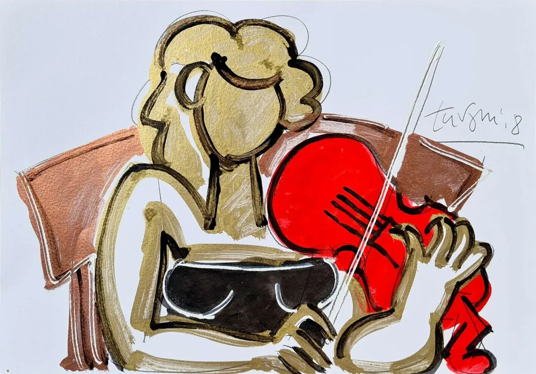 yakınlaştır "Kemancı Kız" eseri ADNAN TURANİ tarafından 2008 yılında 50x70 cm ölçülerinde Kağıt üzeri karışık teknik tekniği ile yapılmıştır.