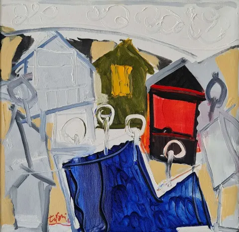 "Marmaris" eseri ADNAN TURANİ tarafından 2006 yılında 50x50 cm ölçülerinde Tuval üzeri yağlı boya tekniği ile yapılmıştır.