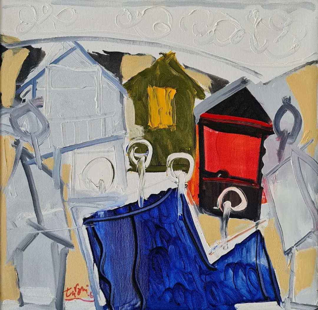 "Marmaris" eseri ADNAN TURANİ tarafından 2006 yılında 50x50 cm ölçülerinde Tuval üzeri yağlı boya tekniği ile yapılmıştır.
