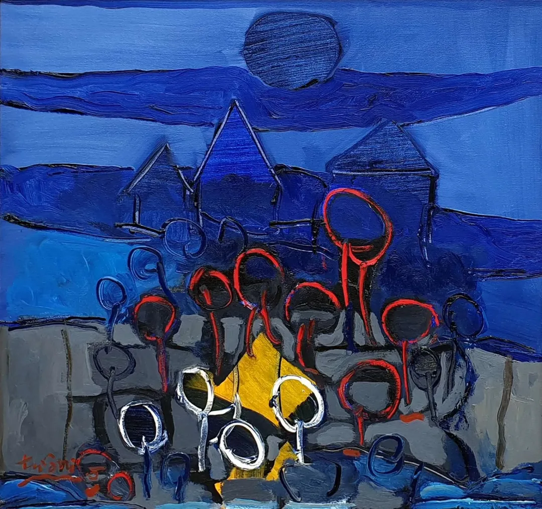 yakınlaştır "Marmaris Serisi" eseri ADNAN TURANİ tarafından 2005 yılında 80x80 cm ölçülerinde Tuval üzeri yağlı boya tekniği ile yapılmıştır.